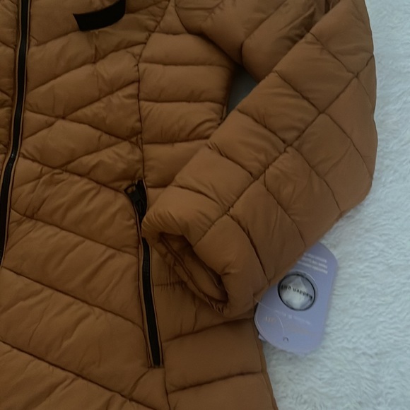 Madden Girl Women's Hooded Puffer Jacket in Khaki, Medium - Picture 8 of 15